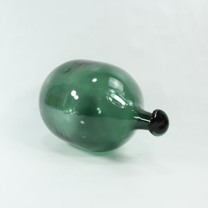 Rare Shaped Olive Green Glass Fishing Float - Nautical Decor - Vintage dog neck Hand-Blown fishing float - Early 1900s