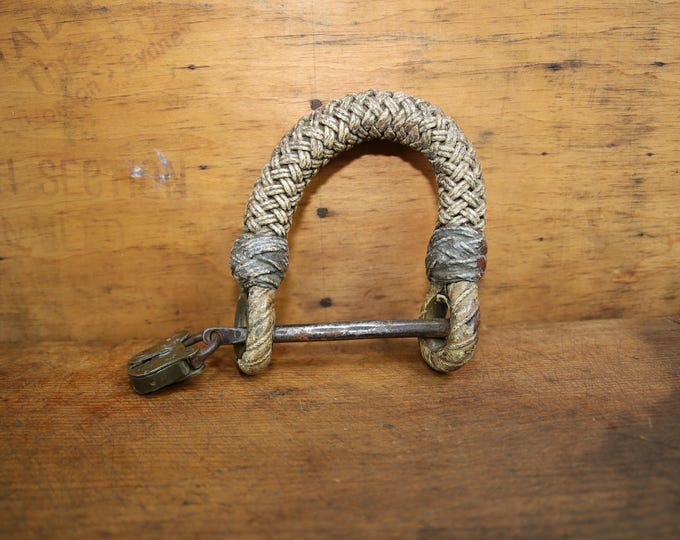 18th Century Ship's Sack Lock - Antique Brass & Iron Padlock for Collectors