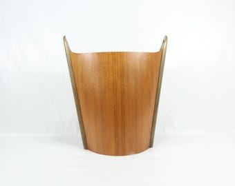 Collector's Item: 1950s Rare teak wood Rubbish Bin by P.S Heggen | Norwegian Design Treasures