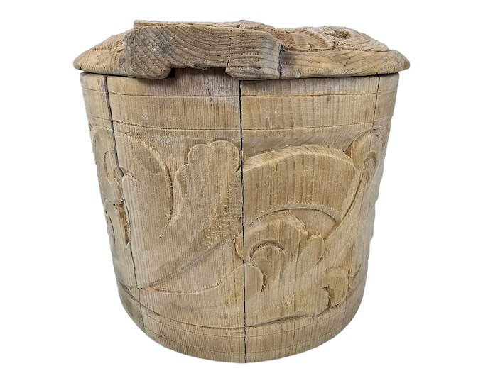 Fantastic Antique Beer Tankard - Traditional Norwegian Folk Art Stein - Hand carved rosemaled decor - 1800s
