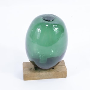 Norwegian Hand-Blown Oval Glass Float | 1920s Maritime Collectible | Nautical Decor | Nordic Heritage Gift