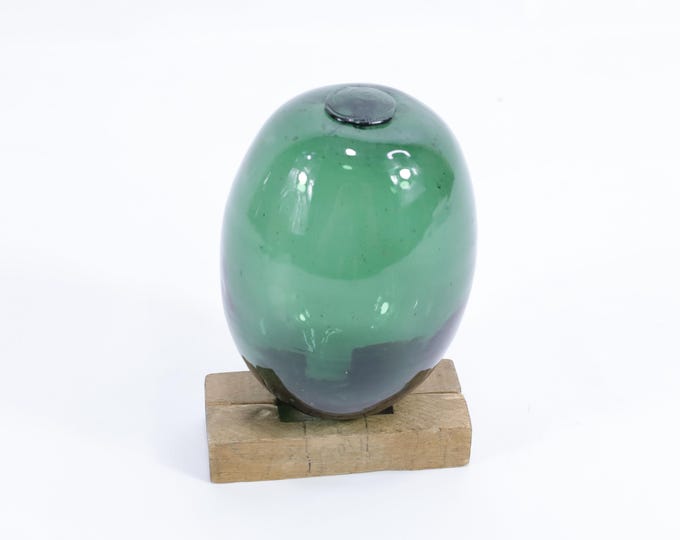 Norwegian Hand-Blown Oval Glass Float | 1920s Maritime Collectible | Nautical Decor | Nordic Heritage Gift