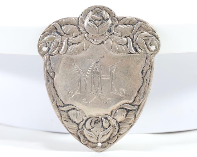 1920s Norwegian Silver Shield | Rose Pattern Silver 830s | Vintage Scandinavian Keepsake | Collector's Item