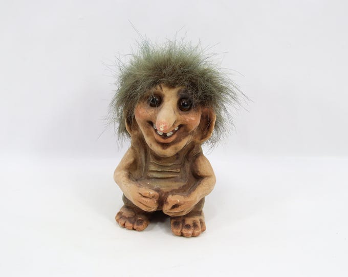 Nyform Troll Figurine No 152 | Vintage 1970s Nordic Troll with Big Eyes | Scandinavian Folklore Collectible | Fantasy Decor Gift