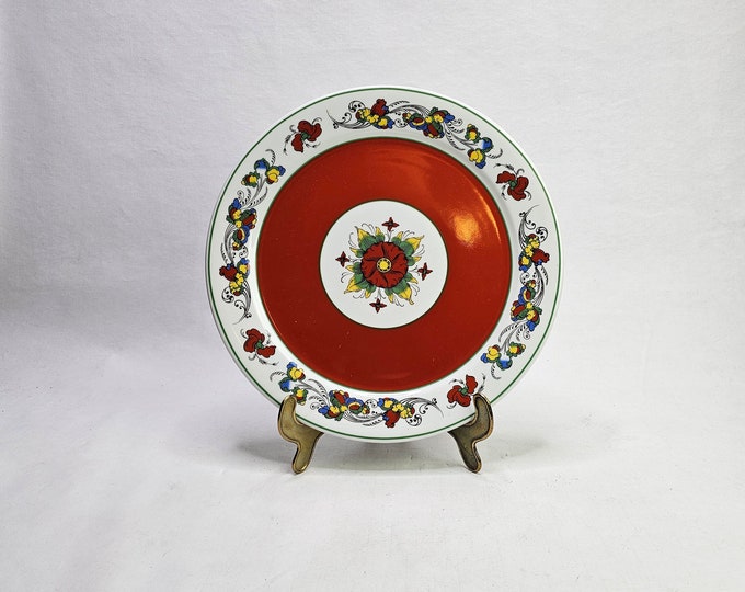Hand-painted Nordic Dinner Plate: Unique Wall Decor for your Home - Norwegian folkart decor - Porcelain table ware