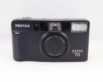 Pentax Espio 70 Compact Film Camera | 35–70mm Zoom Autofocus | Classic 1990s Point and Shoot with Case