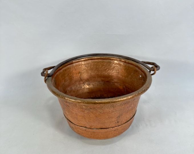Aged Beauty - Handcrafted 19th Century Copper Bucket with Iron Handle