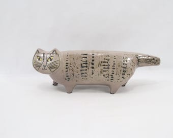 Lisa Larson Stora Zoo Cat Figurine | Vintage Scandinavian Ceramic Art by Gustavsberg Sweden | Mid Century Nordic Animal Decor