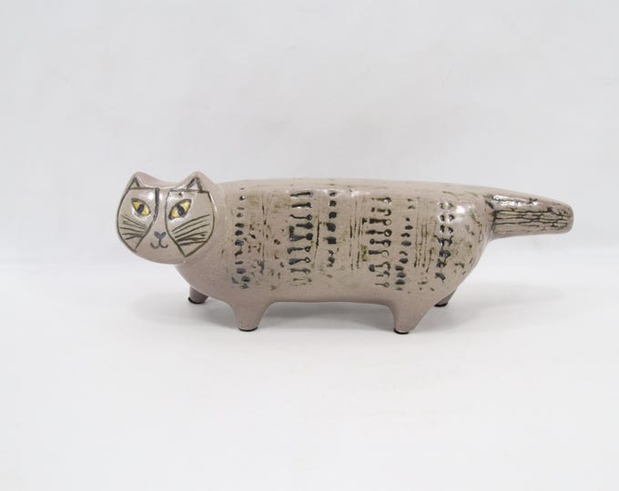 Lisa Larson Stora Zoo Cat Figurine | Vintage Scandinavian Ceramic Art by Gustavsberg Sweden | Mid Century Nordic Animal Decor