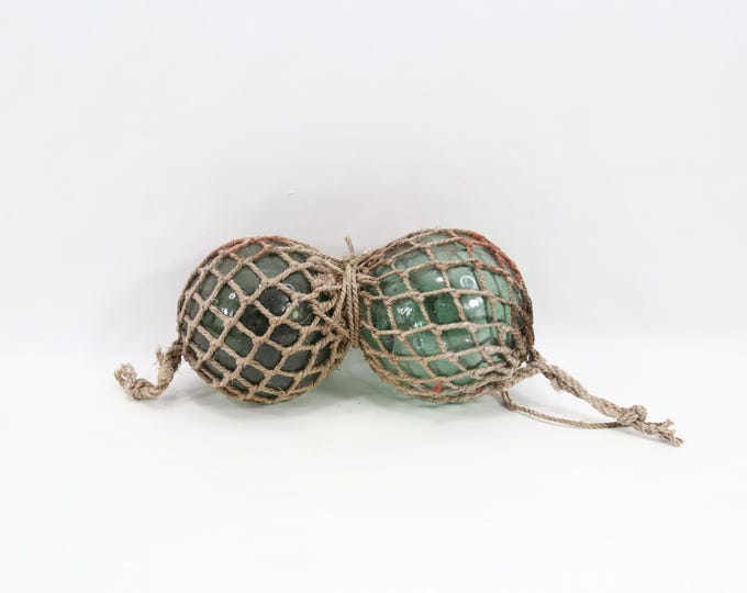 Antique Norwegian Glass Fishing Floats | Biri Glassverk BV Marked | Hand Blown 1800s Net Buoys
