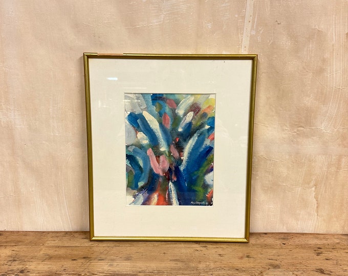 One-of-a-Kind Vintage 1982 Watercolor Painting by Roy Skogseth - Abstract Nature Artwork