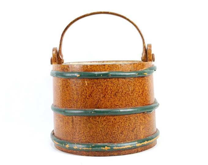 Norwegian 1800s Water Bucket | Nordic Folk Art Design | Scandinavian Artifact | Trøndelag Heritage | Antique Gift