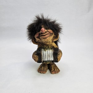 Vintage Norwegian Troll Boy: Handmade Folk Art Charm in Great Vintage Condition