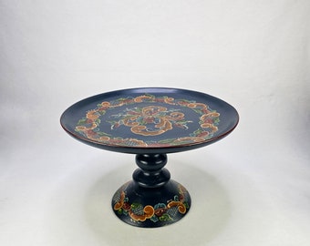 Norwegian Wooden Cakestand - Vintage wooden cupcake stand - cake pedestal display