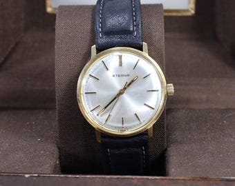 Eterna Classic Men's Watch | 14k Gold Wind-Up Watch | Vintage 1970s Timepiece | Mechanical Movement | Collector's Item