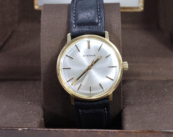 Eterna Classic Men's Watch | 14k Gold Wind-Up Watch | Vintage 1970s Timepiece | Mechanical Movement | Collector's Item