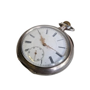 0.800 Plata Reloj de Bolsillo ANCLA ORIGINAL