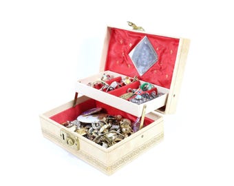 Vintage Norwegian Jewelry Box | 1960s Estate Treasure | Jewelry Collection Inside | Unique Retro Gift