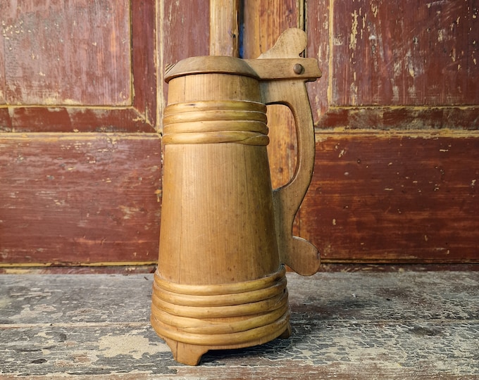 Antique watering can, Norwegian handmade folk art, bentwood, scandinavian antique. rustic and primitive,rustic nice antiques, collectibles