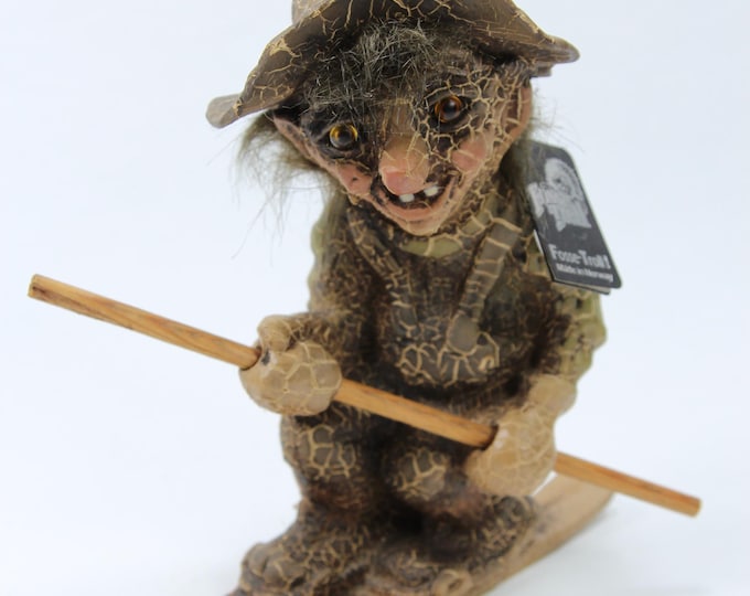 Vintage Norwegian Folk Art - Rare Handmade Fossetroll Troll Figurine - Collectible Nordic Home Decor - Troll number 196