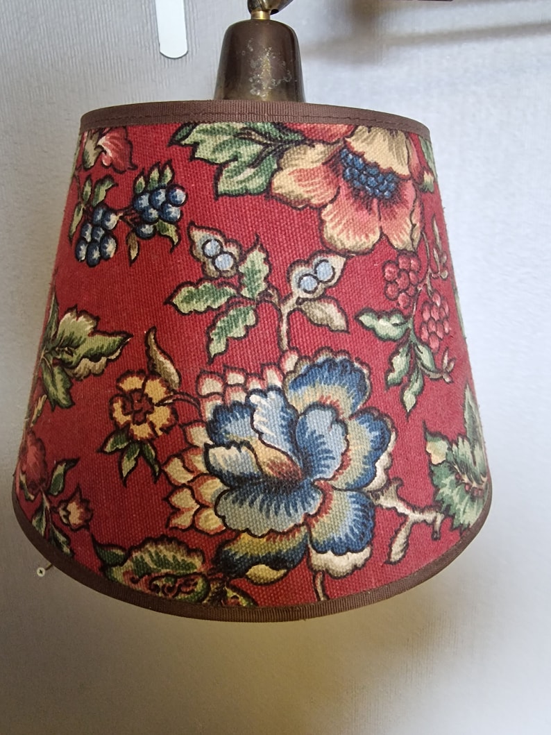 Fantastic 1950s Norwegian designed teak wall lamp,Wall scone lamp,Interior lamp,Flower lamp shade,Scandinavian design,Rare design lamp image 4