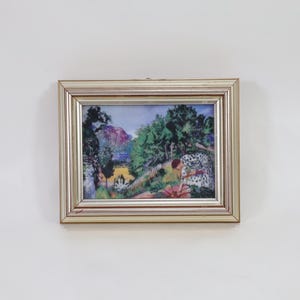 Norwegian Porsgrund Porcelain Art Tile | N. Astrup Art Tile | Vintage 1980s Porcelain | Scandinavian Farm Decor