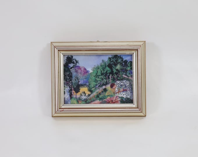 Norwegian Porsgrund Porcelain Art Tile | N. Astrup Art Tile | Vintage 1980s Porcelain | Scandinavian Farm Decor