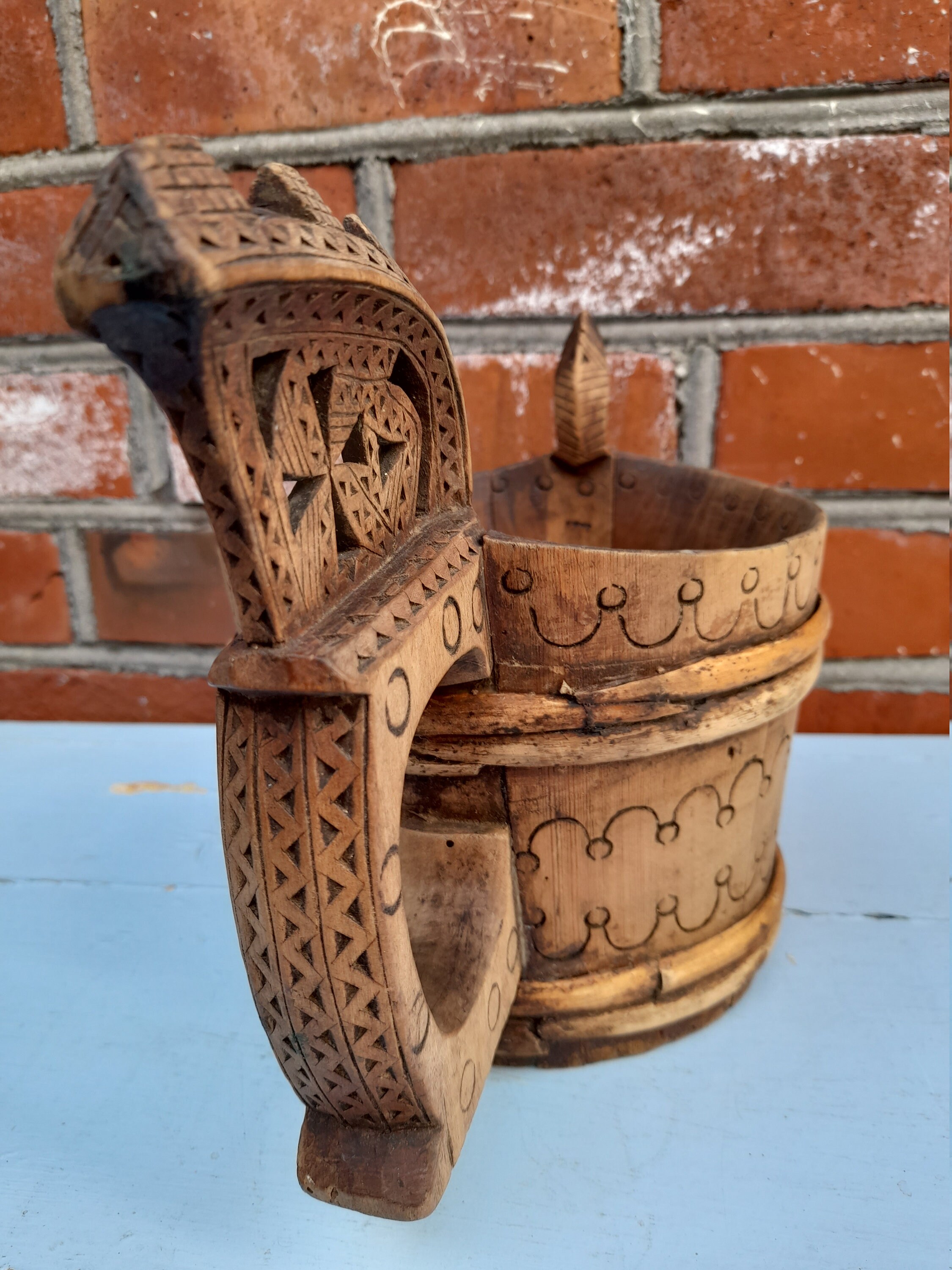 Stunning ale drink cup from 1794s rustic antique Bent wood Etsy