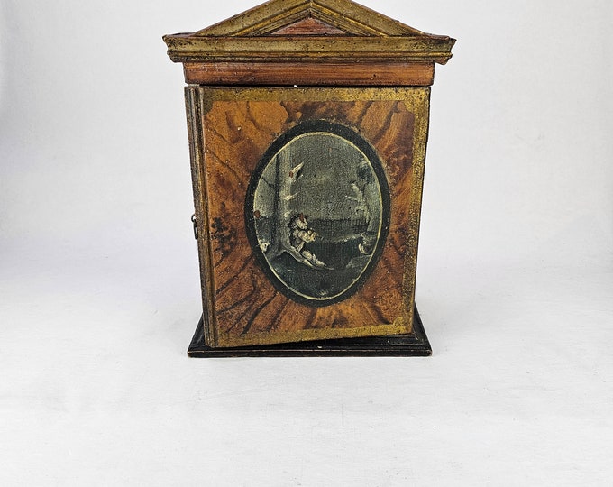 Unique Handmade Cabinet - Rare Norwegian Folk Art with Exquisite Scandinavian Design - Hand painted decor - Antique children cabinet
