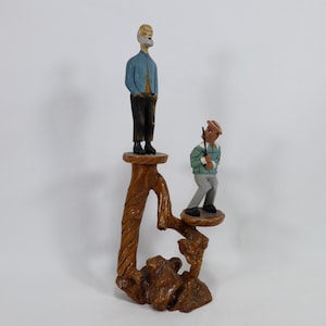 Vintage 1950s Norwegian Wooden Figure Sculpture - Exquisitely Carved Collector&#39;s Piece