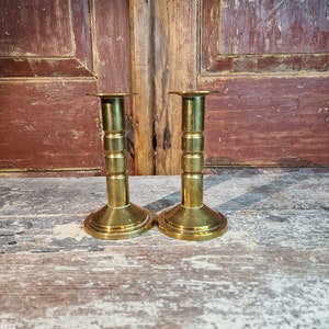 Vintage Norwegian Brass Candlestick Holders - Mid-Century Scandinavian Home Decor