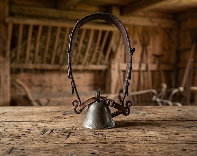 18th Century Norwegian Horse Bell Collar | Antique Bronze Sleigh Bell Harness | Scandinavian Folk Art Equestrian Decor