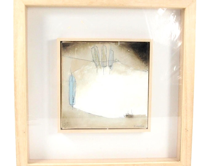 Teresa Lawton Oil on Canvas flood waters | Mid-Century Wall Art | Hand Made Art | English Artist | Wall Decoration