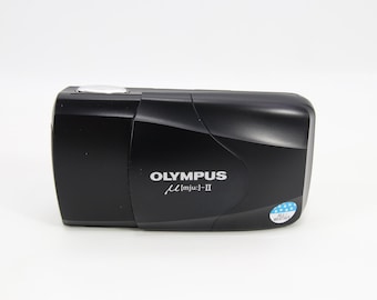 Olympus Mju II Black 35mm Film Camera | New in Box Stylus Epic | Vintage 1990s Point and Shoot Camera with Box and Accessories