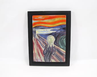 Porsgrund Porselen Wall Plaque | Edvard Munch “Skrik / The Scream” | Vintage Scandinavian Porcelain Art | Nordic Expressionist Decor