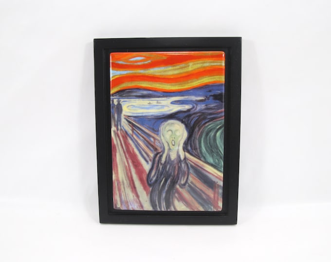 Porsgrund Porselen Wall Plaque | Edvard Munch “Skrik / The Scream” | Vintage Scandinavian Porcelain Art | Nordic Expressionist Decor