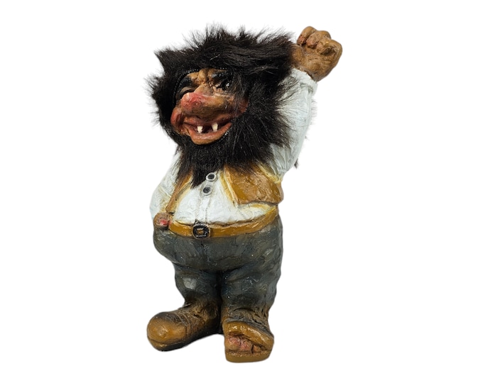 Vintage Norwegian Handmade Troll  Figurine - Norwegian Folk Art Collectible - Vintage Norwegian troll figure