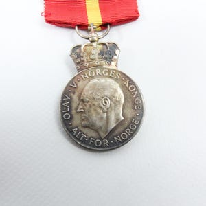 The Royal Mint of Kongsberg Silver Medal | King&#39;s Merit Medal | Rare 1966 Norwegian Medal | Historical Collectible