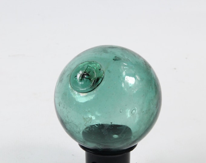 Rare Hand Blown Glass Float F1 1880 | Dark Olive Green | FleslandFactory 1880s | Nautical Decor | Vintage Fishing