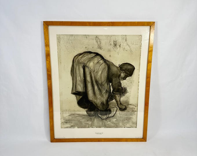 Vincent van Gogh Reproduction: Woman Picking Grains Art Print
