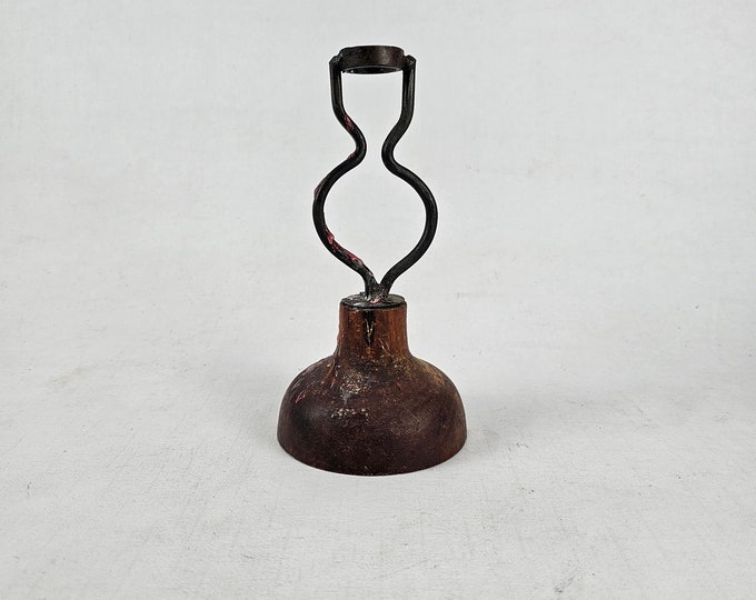 Vintage Norwegian Folk Art Candlestick Holder - Antique Traveler's Style - 1800s Craftsmanship