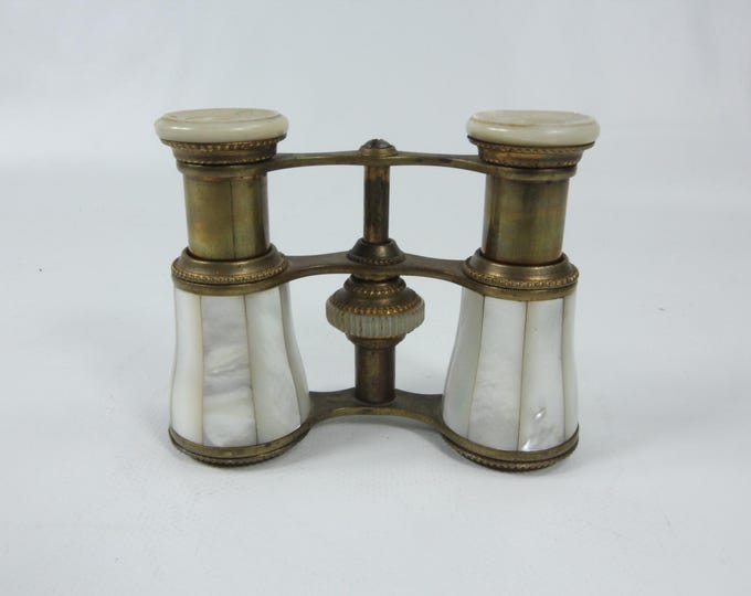 Antique Theater Binoculars with Exquisite Mother of Pearl Finish - Romantic Vintage Decor Piece