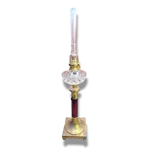Antique 1900s kerosene lamp from Høvik Norway - Norwegian Brass Oil lamp