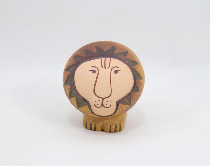 Vintage Lisa Larson Lejon Mini Lion Figurine - Swedish Stoneware Lion, Scandinavian Design