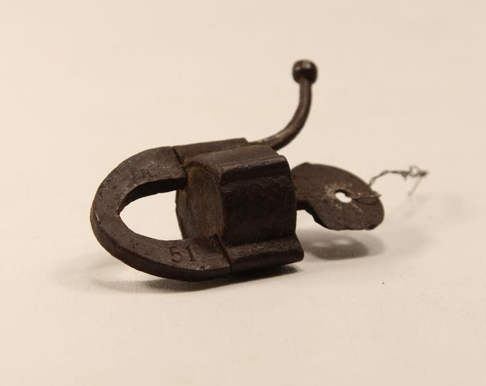 Antique 19th Century Norwegian hang losck & Key | Hand Forged Lock | Unique Home Decor