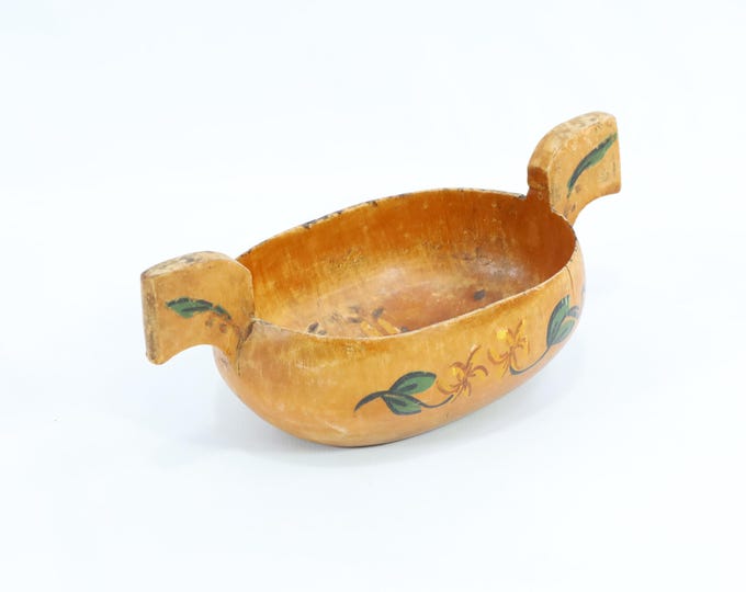 Vintage Norwegian Folk Art Bowl | Bridal Couple Design | Nordic Gift | Norwegian Heritage Decor | 1920s Collectible