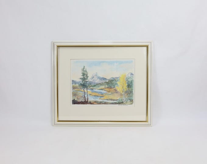 Vintage Norwegian Watercolor by Odd Sæten - Perfect Nordic Gift!