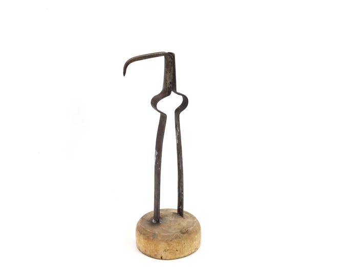 Norwegian Rushlight Candleholder 1800s | Poor Man's Candlestick | Farmhouse Decor | Scandinavian Craftsmanship | Unique Gift