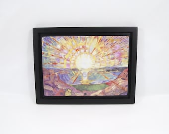 Porsgrund Porselen Wall Plaque | Edvard Munch “Solen / The Sun” | Vintage Scandinavian Porcelain Art | Nordic Expressionist Wall Decor