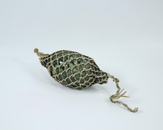 Small Olive green Norwegian Glass Float | Rare two Knobbed Model | Hand Blown | Outdoor Decor | Nautical Decor | Coastal Decor